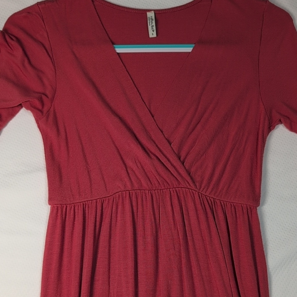 Mother Bee Maternity 3/4 Sleeve Dress in Terracotta - Picture 4 of 5